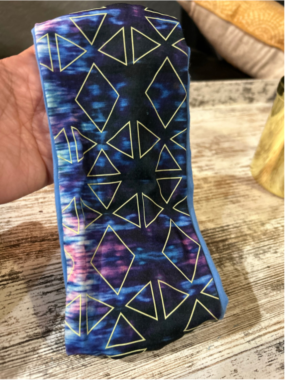 Women's Geometric Print Hair Headband One Size Blue Purple